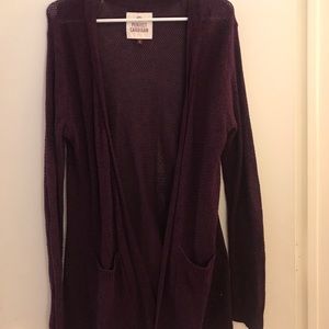 Cozy wine maroon cardigan sweater